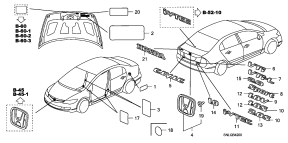 honda B__4200 ЭМБЛЕМЫ/ CAUTION LABELS
