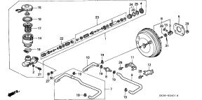 honda B__2401 BRAKE MASTER CYLINDER/ MASTER POWER (RH) (95-97)