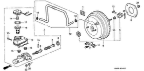 honda B__2402 BRAKE MASTER CYLINDER/ MASTER POWER (LH) (98/ 99)