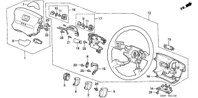 honda B__3110 РУЛЕВОЕ КОЛЕСО (SRS) (95/ 96/ 97)