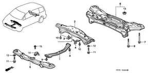 honda B__4800 REAR BEAM/ CROSS BEAM