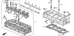 honda E__1000 ГОЛОВКА БЛОКА ЦИЛИНДРОВ (2.2L)