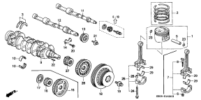 honda E__1600 КОЛЕНЧАТЫЙ ВАЛ/ ПОРШЕНЬ