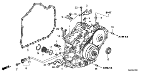 honda ATM1200 КОРПУС ТРАНСМИССИИ (-