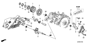 honda ATM1400 ВИЛКА ПЕРЕКЛЮЧЕНИЯ (-