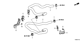 honda B__1735 ШЛАНГ ОХЛАЖДАЮЩЕЙ ЖИДКОСТИ (2.4L) (LH) (2)