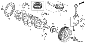 honda E__1602 КОЛЕНЧАТЫЙ ВАЛ/ ПОРШЕНЬ (2.4L) (2 )