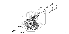 honda E__0100 ПАТРУБОК ДРОССЕЛЬНОЙ ЗАСЛОНКИ (2.0L)