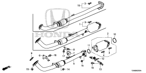 honda B__0200 ТРУБА ВЫХЛОПНОГО ГАЗА (L4)