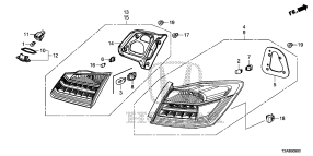 honda B__0900 ЗАДНИЙ СВЕТ/ LICENSE LIGHT (- 