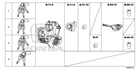 honda B__1101 KEY CYLINDER SET