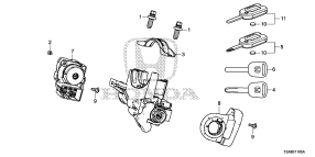 honda B__1105 KEY CYLINDER COMPONENTS