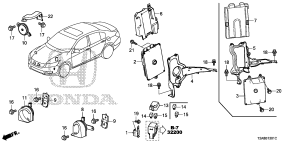 honda B__1301 БЛОК УПРАВЛЕНИЯ (ENGINE ROOM) (1) (2.4L)