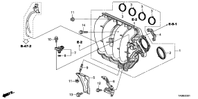 honda E__0301 ВПУСКНОЙ КОЛЛЕКТОР/ВЫПУСКНОЙ ГАЗОПРОВОД (2.4L)
