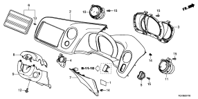 honda B__3710 INSTRUMENT PANEL GARNISH (DRIVER SIDE)