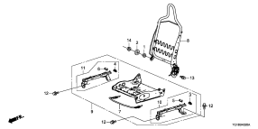 honda B__4020 FRONT SEAT COMPONENTS (PAS SENGER SIDE)