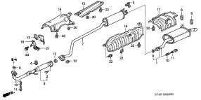honda B__0200 EXHAUST PIPE/SILENCER (1.7L)