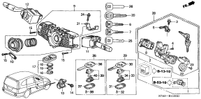 honda B__1100 КОМБИНИРОВАННЫЙ ПЕРЕКЛЮЧАТЕЛЬ