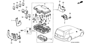 honda B__1300 БЛОК УПРАВЛЕНИЯ (ENGINE ROOM) (1.7L)