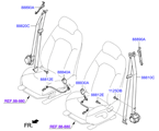 hyundai 8888811 ремень безопасности передних сидений