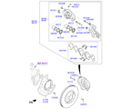 hyundai 5858111 Тормозной механизм переднего колеса
