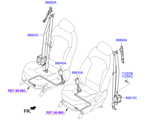 hyundai 8888811 ремень безопасности передних сидений