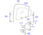 hyundai 8183411 регулятор стекла и стекло задней двери