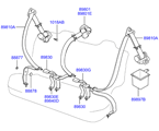 hyundai 8889811 ремни безопасности задние