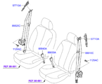 kia 8888211 ремень безопасности передних сидений