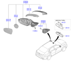 kia 8687611 MIRROR-OUTSIDE REAR VIEW