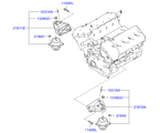 kia 20216B11 Подвеска двигателя и коробки передач (01/02)