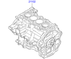 kia 20202A21 Короткоходный двигатель в сборе