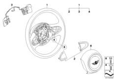 mini 32_1671 Рулевое колесо, НПБ, переключат.КПП