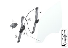 mini 51_8496 Механизм перемещения стекла двери Пд
