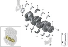 mini 11_7046 Коленчатый вал с вкладышами подшипников