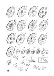 opel 9 НИППЕЛИ И КОЛПАЧКИ ШИН