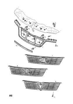 opel 2 РЕШЕТКА РАДИАТОРА