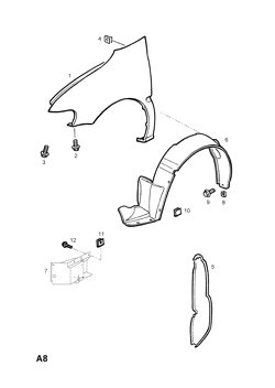 opel 4 ПЕРЕДНЕЕ КРЫЛО