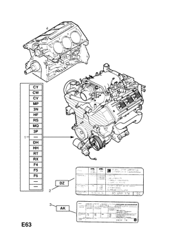 opel 3 ЯРЛЫКИ ДВИГАТЕЛЯ