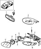 porsche 809010 Interior mirror. Exterior mirror