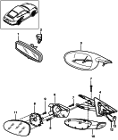 porsche 809010 Внутреннее зеркало задн. вида. Наружные зеркала