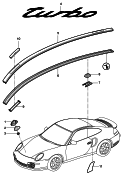 porsche 810000 inscriptions/lettering. Decorative fittings. Stone guard film