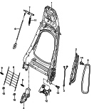 porsche 817015 Backrest frame. Comfort seat