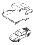 porsche 817053 Держатель обивки. Cиденье спортивное. Pама. Подушка сиденья