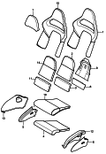 porsche 817064 Foam part. Cover. Seat and backrest surface. bucket seat. Collapsible. D -    MJ 2008>>