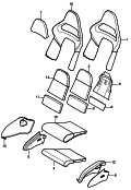 porsche 817064 Пенопласт.комп.. Покрытие. подушка и спинка. Cиденье ковшеобразной формы. складной. D -    MJ 2008>>