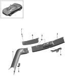 porsche 807000 sun vizors. trims. A-pillar