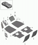 porsche 807005 Footwell. Floor mats