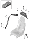 porsche 812000 Seat belt. 3-point automat. seat belt