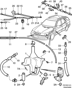 saab C0163 Механизм стеклоомывателя